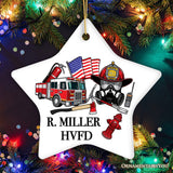 Firefighter Personalized Ornament, Fireman Christmas Appreciation Gift with Custom Name