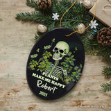 Plants Make Me Happy Skeleton Personalized Ornament, Funny Christmas Gift