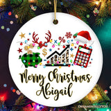 Personalized Finance Professional Buffalo Plaid Christmas Ornament, Custom Accountant and Financial Advisor Gift