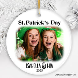 St Patrick’s Day Customized Tree Ornament with Picture Upload, Personalized Family St Patty’s Gift