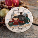 Family of Four Personalized Winter Theme Christmas Ornament