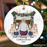 Grandma and Grandsons Personalized Christmas Ornament, Grandmother Holiday Gift