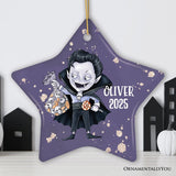 Spooky Vampire Boy Trick or Treat Custom Halloween Ornament