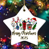 Personalized Bartender Buffalo Plaid Leopard Merry Christmas Ornament Gift