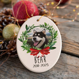 Pet Memorial Personalized Photo Ornament, In Memory of Dog or Cat Gift