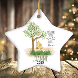 Sweet Simple Beauty Personalized Newborn Baby Christmas Ornament, Custom Name Ceramic Keepsake