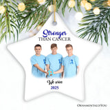 Men’s Cancer Awareness Photo Upload Ornament, Personalized Memory Gift