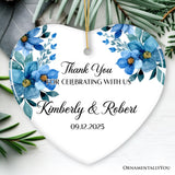 Elegant Wedding Favors Personalized Heart Ornament, Ideas for Guests, Small Christmas Souvenir