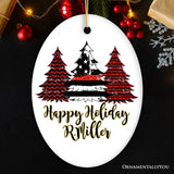 Firefighter Flag Tree Personalized Ornament, Red Line Appreciation Retirement Gift