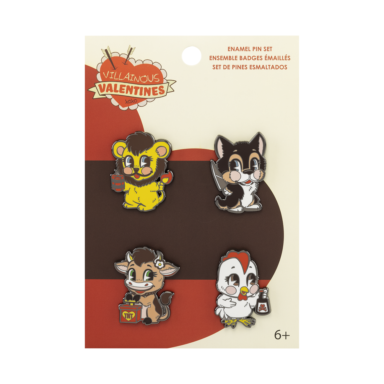 VILLAINOUS VALENTINES 4-PACK PIN SET