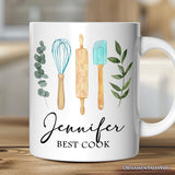 Best Cook Minimalist Personalized Mug, Chef Custom Gift with Name