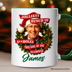 Jolliest Bunch of Assholes Personalized Mug, Griswold’s Family Christmas Vacation Gift with Custom Name