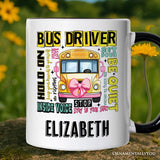 School Bus Driver Personalized Mug, Funny Back to School Occupation Gift with Custom Name