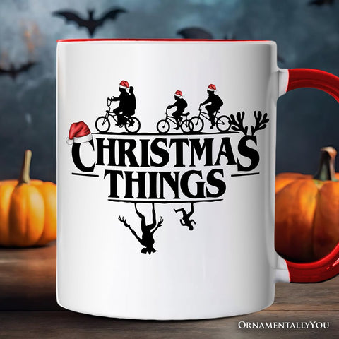 Christmas Things Retro Personalized Mug, Handmade Soft Holiday Gift with Custom Name