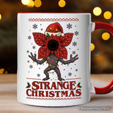 Strange Christmas Retro Personalized Mug, Demon Plant Gift for Horror Lovers with Custom Name