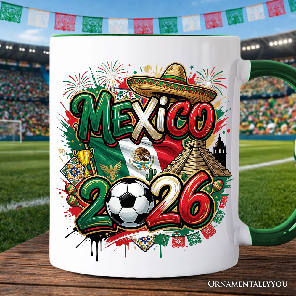 Mexico 2026 Soccer Cup Global Championship Mug, Football Fans Gift