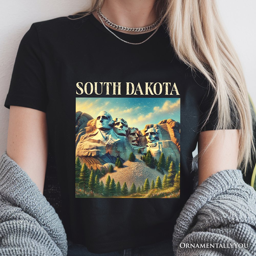 Majestic South Dakota State Mount Rushmore T-Shirt, Historic American Monument Travel Tee and Keepsake Souvenir