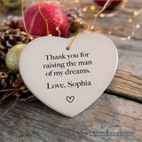 Mother in Law Personalized Gift Ornament, Father of the Groom Custom Gift from Bride