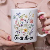 Wildflower Bouquet Personalized Mug, Floral Custom Gift with Name