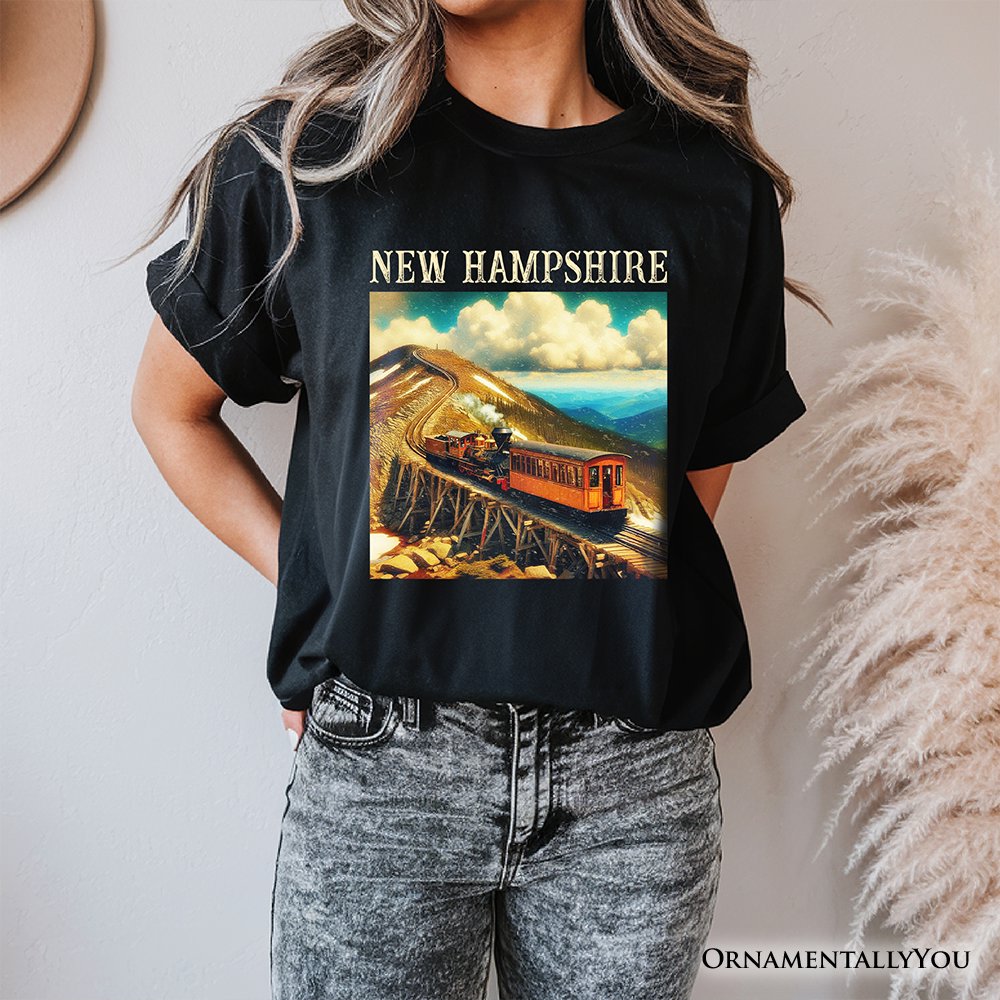 Scenic New Hampshire State Mount Washington Cog Railway T-Shirt, American Northeast Landmark Tee and Souvenir