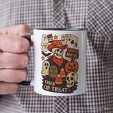 Western Halloween Skeleton Personalized Mug, Haunted Motel Trick or Treat Gift with Custom Name