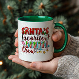 Santa’s Favorite Dental Crew Christmas Personalized Mug, Dentist Office Gift with Custom Name