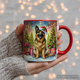 Winter Wonderland German Shepherd Personalized Mug, Cozy Christmas Gift with Custom Name
