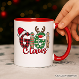 Gigi Claus Retro Christmas Personalized Mug, Matching Family Holiday Gift with Custom Name