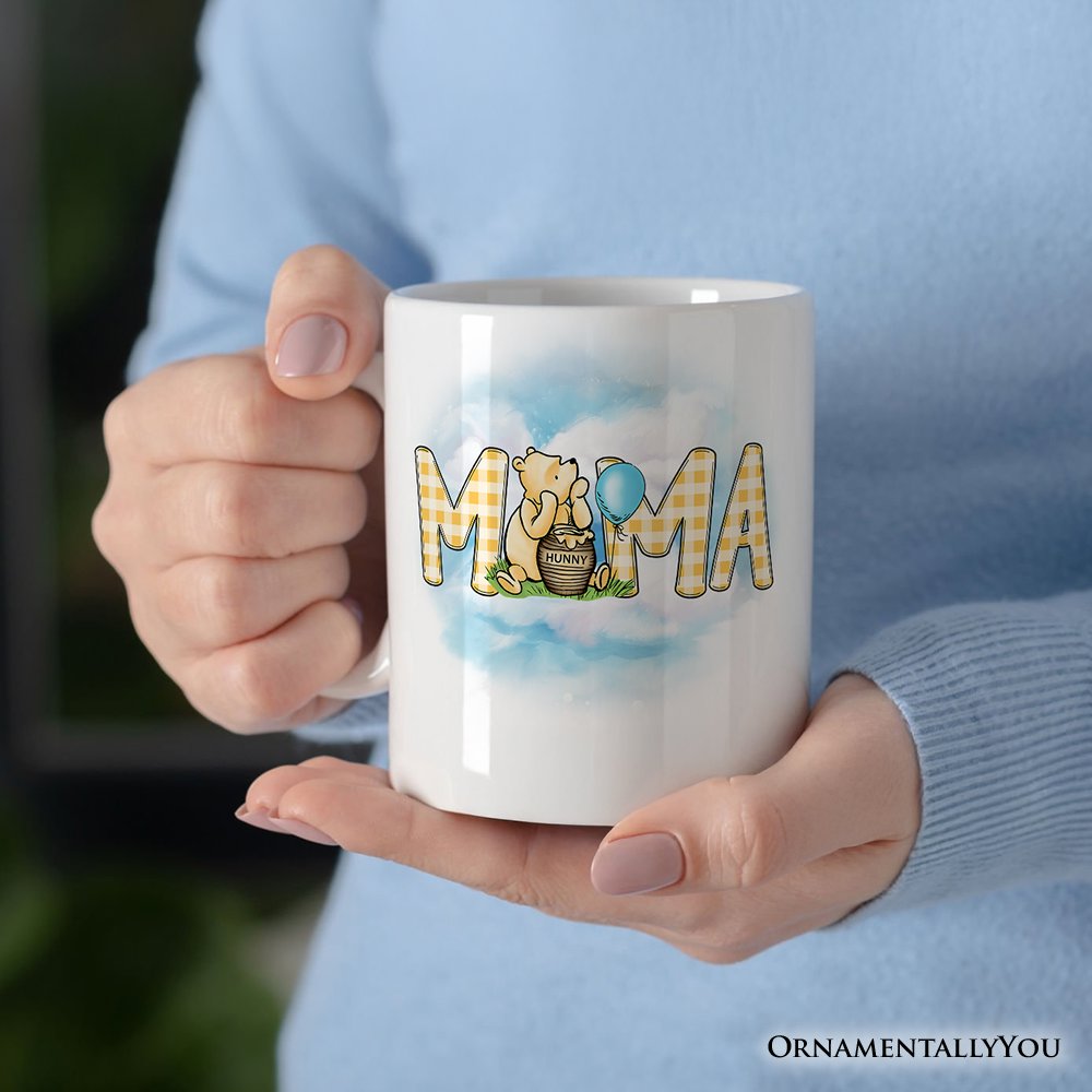 Gingham Mama Winnie-the-Pooh Personalized Mug, 1926 A.A. Milne Mother Family Gift with Custom Name