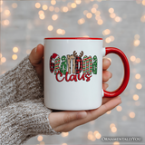 Grandma Claus Retro Christmas Personalized Mug, Matching Family Holiday Gift with Custom Name