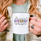 Introvert Things Mental Health Personalized Mug, Cute Spring Gift with Custom Name