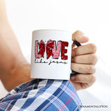 Love Like Jesus Coquette Bow Valentine Personalized Mug, Christian Hearts Gift with Custom Name