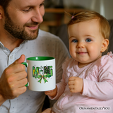 Coquette Mini Clover Bow St Patrick’s Day Personalized Mug, Green Lucky Shamrock Clover Gift with Custom Name