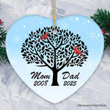 Dad and Mom Cardinals in The Tree Personalized Ornament