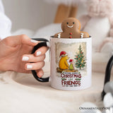 Nothing Warms Christmas Like Friends Pooh Bear Personalized Mug, Heartwarming Holiday Gift with Custom Name
