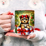 Precious Yorkshire Terrier Christmas Personalized Mug, Sweet Holiday Gift with Custom Name