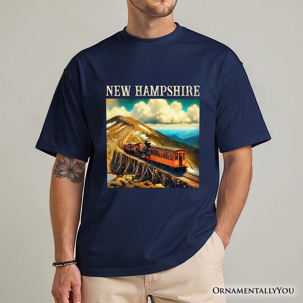 Scenic New Hampshire State Mount Washington Cog Railway T-Shirt, American Northeast Landmark Tee and Souvenir