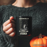 Schrödinger’s Cat The Escape Plan Physics Humor Personalized Mug, Funny Science Nerd Gift with Custom Name