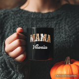 Cow Print Mama Western Personalized Mug, Faux Cowhide Mom Gift with Custom Name