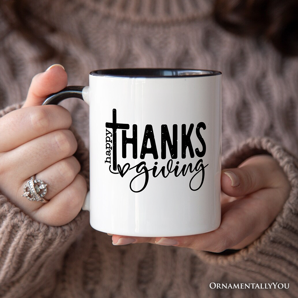 Happy Thanksgiving Mug, Christian Religious Fall Gift