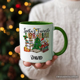 Santa’s Favorite Librarian Christmas Personalized Mug, Fun Library Gift with Custom Name