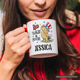 Red White & Proud Personalized Mug, Patriotic 4th of July Celebration Pooh Bear Gift with Custom Name
