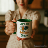 Let’s Get Shamrocked St Patrick’s Day Personalized Mug, Funny Beer and Clover Drinking Gift with Custom Name