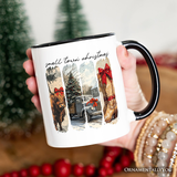 Small Town Christmas Personalized Mug, Highland Cow Rustic Western Cowgirl Holiday Gift with Custom Name