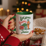 Eat Your Veggies Personalized Mug, Retro Cute Farmers Market Veggie Gift with Custom Name