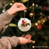 Winter Cardinal Couple Personalized Ornament