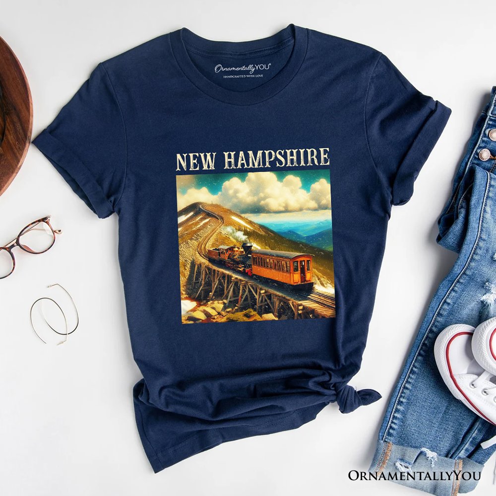Scenic New Hampshire State Mount Washington Cog Railway T-Shirt, American Northeast Landmark Tee and Souvenir