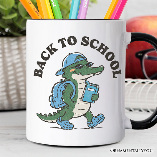 Alligator Back to School Mug, Cool Gift for Teachers or Student