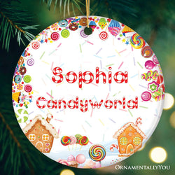Personalized Candyworld Christmas Ornament, Fun for Candy Loving Children