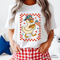 4th of July Patriotic Duck T-Shirt, Funny Independence Day Tee